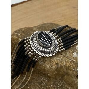 Black Onyx, Liquid Silver‎ beads, sterling silver Bracelet